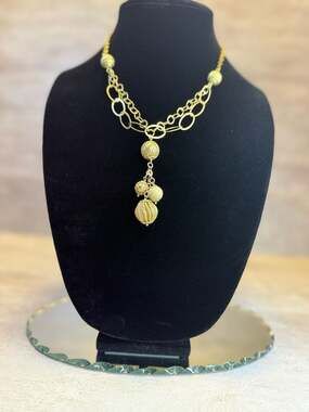 Romanza Italy‎ 18 Karat Gold-Plated Y Orbit Necklace & Earrings Set